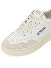 Women's Leather Suede Medalist Low Top Sneakers White Blue - AUTRY - BALAAN 8