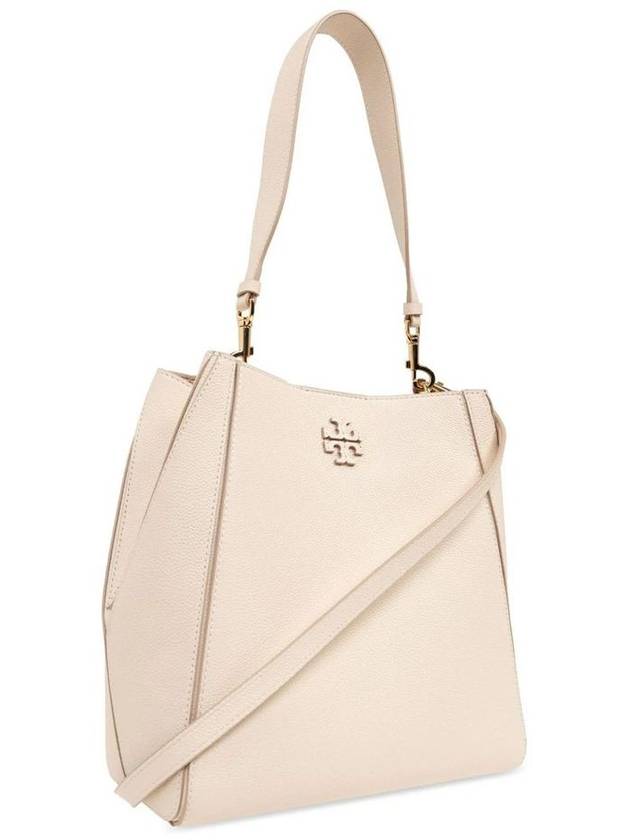 Logo Leather Bucket Bag Beige - TORY BURCH - BALAAN 4