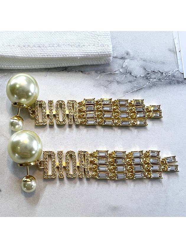 Tribales Logo Pearl Earrings Gold - DIOR - BALAAN 4