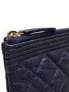 Women s A84406 Navy Cavier Skin Boy Gold New Medium Clutch - CHANEL - BALAAN 7