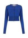 Bea Cropped Cardigan Blue - VIVIENNE WESTWOOD - BALAAN 1