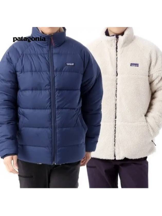 Silent Reversible Fleece Down Jacket Navy - PATAGONIA - BALAAN 2