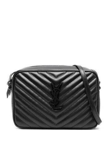 Lou Quilted Leather Cross Back Black - SAINT LAURENT - BALAAN 1