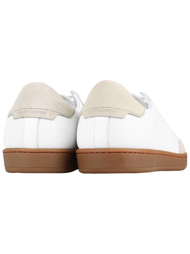 Court Classic Perforated Beige Tab Low Top Sneakers White - SAINT LAURENT - BALAAN 6