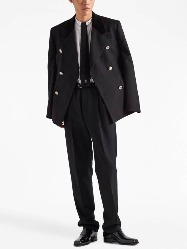 Wool Straight Pants Black - PRADA - BALAAN 3