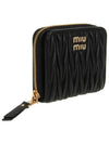 Matelasse Logo Half Wallet Black - MIU MIU - BALAAN 3