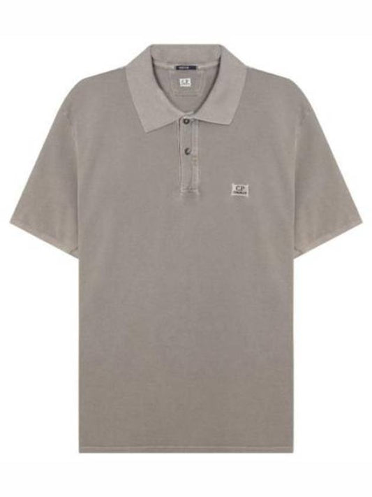 Short sleeve t-shirt logo patch polo regular fit - CP COMPANY - BALAAN 1