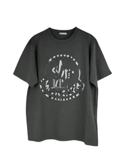 Logo Print Cotton Jersey Short Sleeve T-Shirt Dark Grey - MONCLER - BALAAN 2