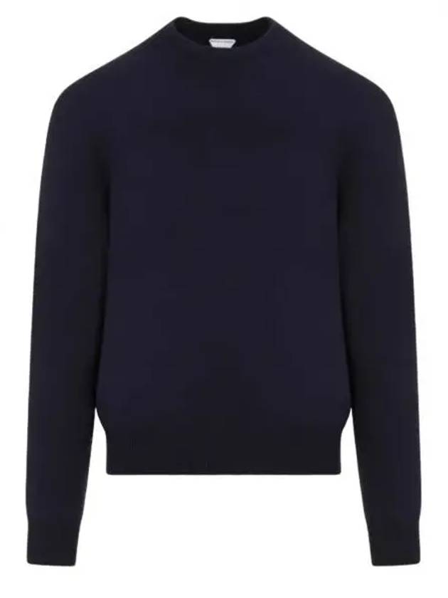 Crew Neck Cashmere Knit Top Navy - BOTTEGA VENETA - BALAAN 2