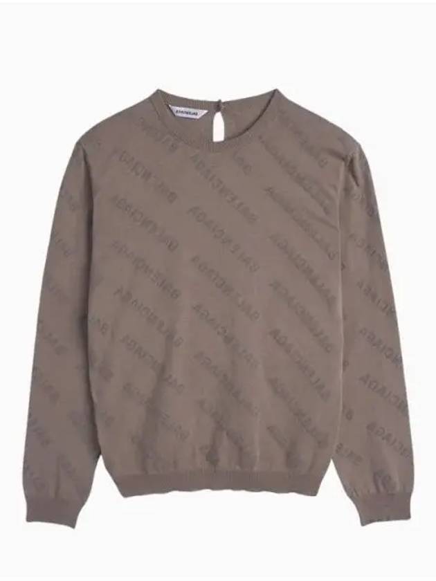 Allover Logo Pattern Knit Top Dark Beige - BALENCIAGA - BALAAN 2