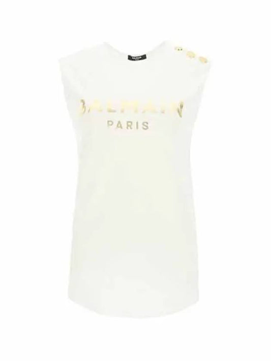 logo sleeveless white - BALMAIN - BALAAN.