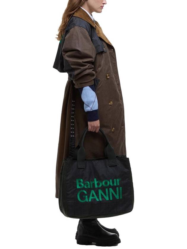 Ganni Wax Tote Bag Black - BARBOUR - BALAAN 3