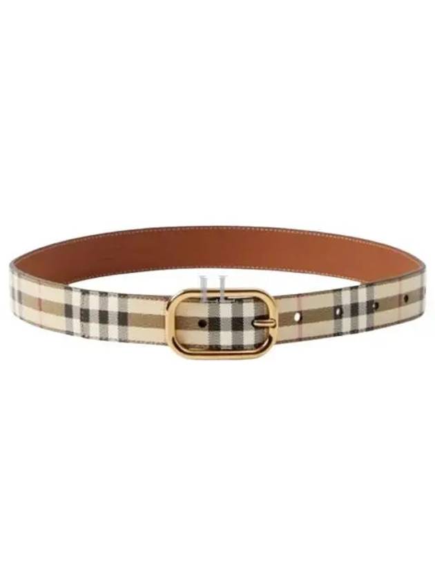 Check Leather Belt Beige - BURBERRY - BALAAN 2