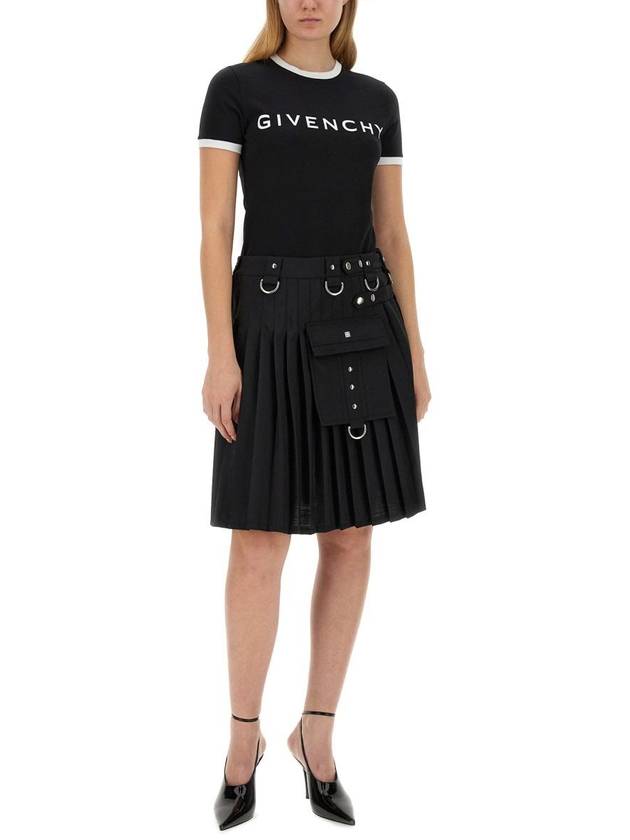 KILTED mini skirt BW40RU108W 001 BLACK B0170949512 - GIVENCHY - BALAAN 3