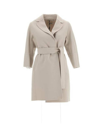 Arona Belt Virgin Wool Single Coat Ecru - MAX MARA - BALAAN 1