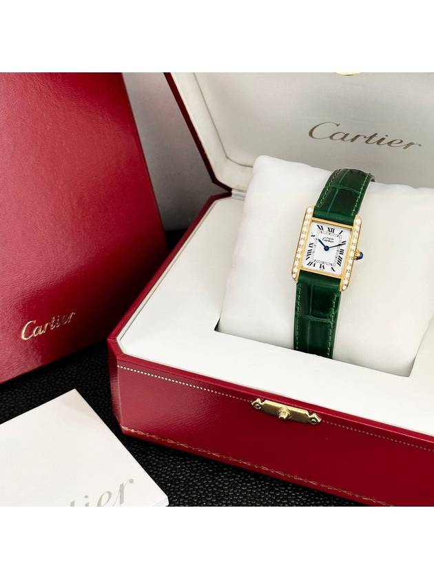 Must Tank Quartz White Roman Dial Women s Diamond Crocodile Leather Watch - CARTIER - BALAAN 6