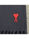 Small Heart Logo Wool Scarf Navy - AMI - BALAAN 5