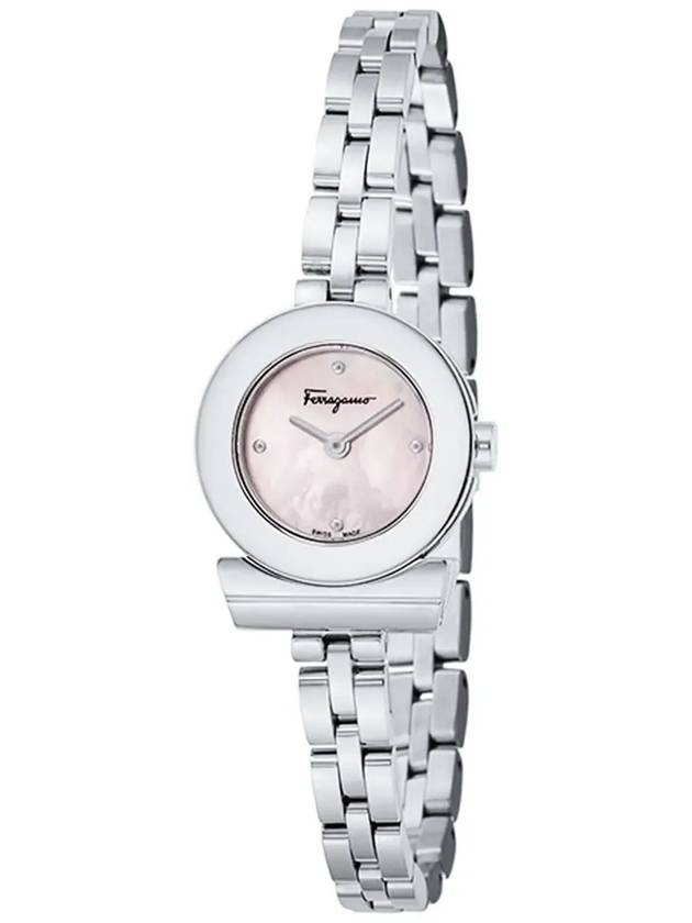 Gancini Pink Pearl Dial Watch Silver - SALVATORE FERRAGAMO - BALAAN 4