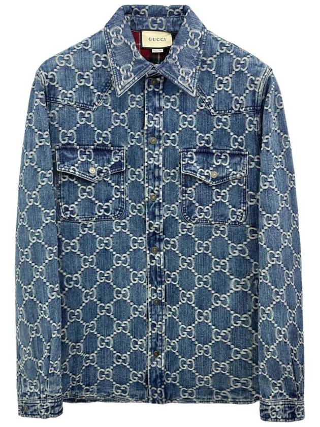 23SS GG jacquard denim jacket 713911 4632 - GUCCI - BALAAN 1