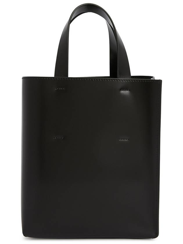 Museo Leather Logo Mini Tote Bag Black - MARNI - BALAAN 6