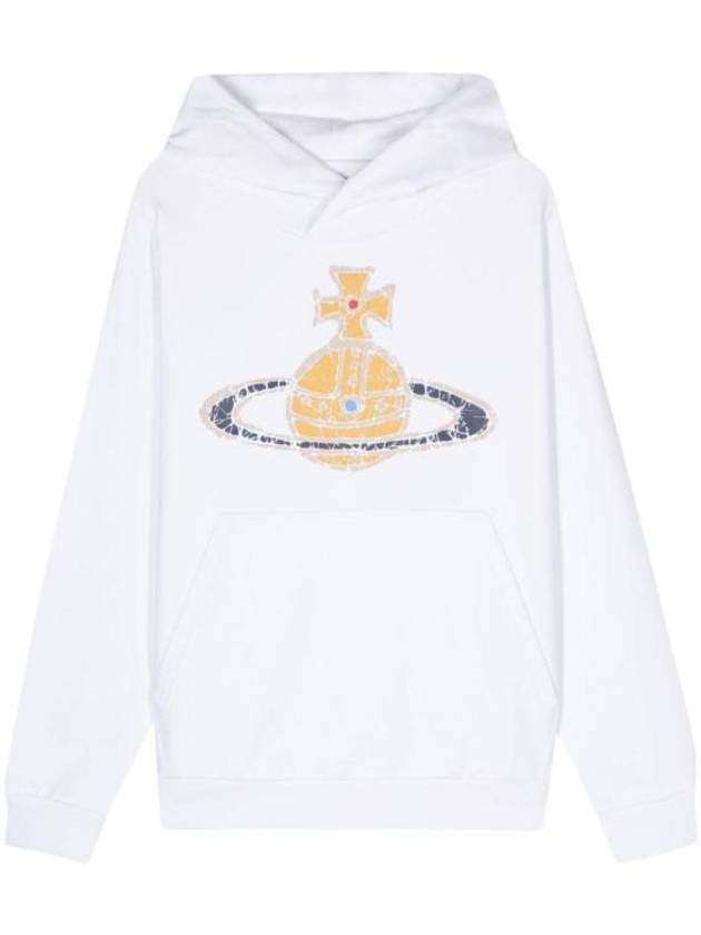 Embroidered Logo Cotton Hoodie White - VIVIENNE WESTWOOD - BALAAN 1