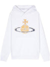 Embroidered Logo Cotton Hoodie White - VIVIENNE WESTWOOD - BALAAN 1