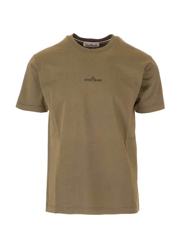 Marble Back Logo Short Sleeve T-Shirt Olive Green - STONE ISLAND - BALAAN 1