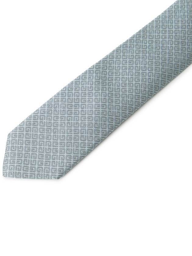 4G All Over Embroidered Logo Silk Tie Grey - GIVENCHY - BALAAN 6