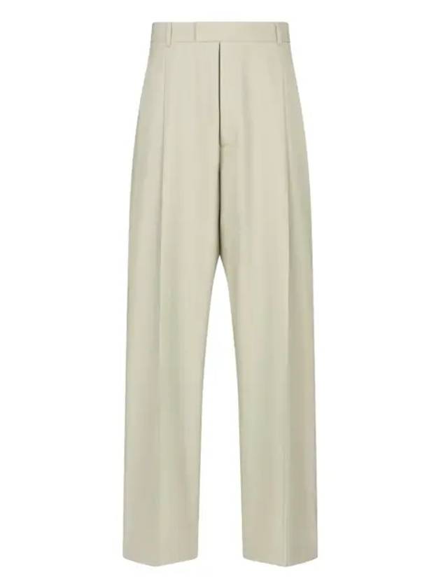 Silk Cotton Pleated Slacks Beige - DIOR - BALAAN 2