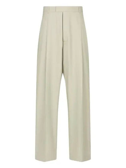 Silk Cotton Pleated Slacks Beige - DIOR - BALAAN 2