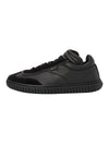 Player Lace Up Leather Low Top Sneakers Black - BALLY - BALAAN 1