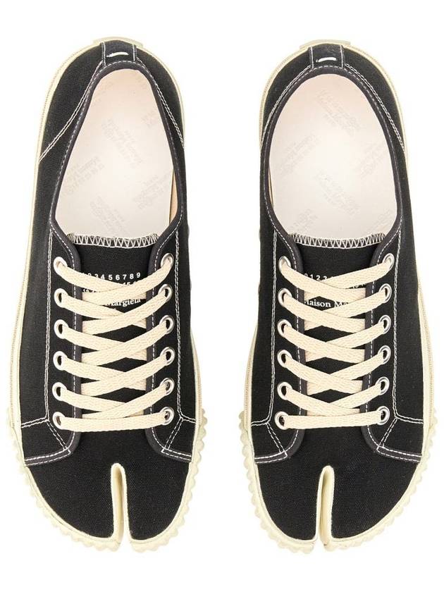 Tabi Cotton Low Top Sneakers Black - MAISON MARGIELA - BALAAN 10