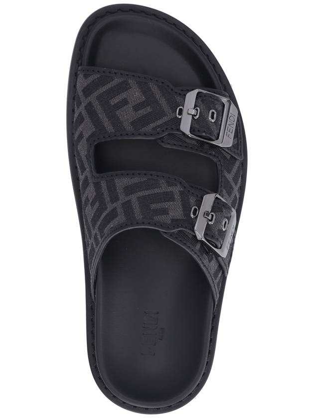 Men's Peel Jacquard Fabric Sandals Black - FENDI - BALAAN 6