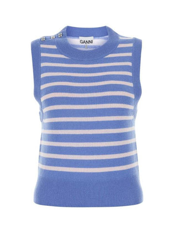 Striped Vest Blue - GANNI - BALAAN 1