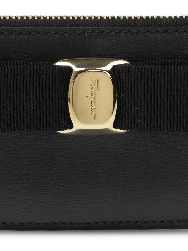 FERRAGAMO Card Case With Bow, Women's, Black - SALVATORE FERRAGAMO - BALAAN 5