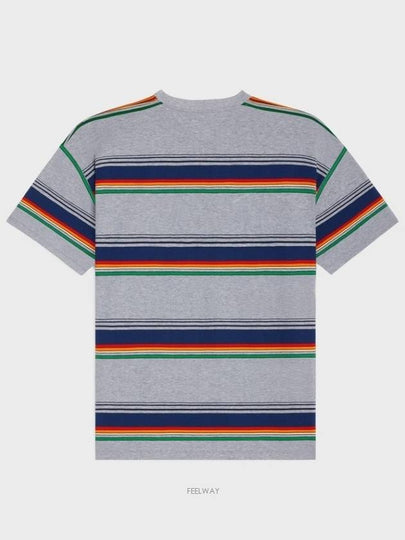 Rouge Triomphe T Shirt Striped Cotton Jersey Gray Multicolor - CELINE - BALAAN 2