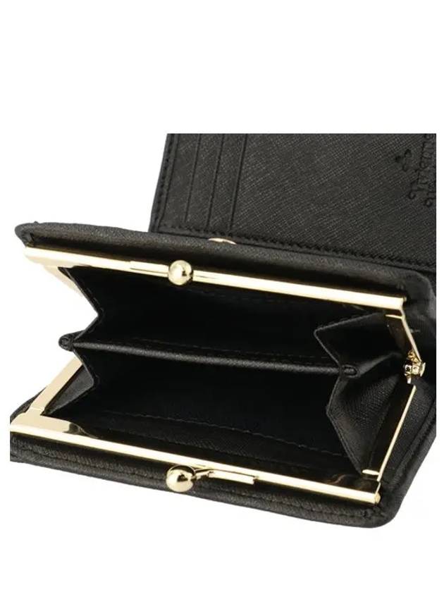 Safiano Frame Half Wallet Black - VIVIENNE WESTWOOD - BALAAN 6