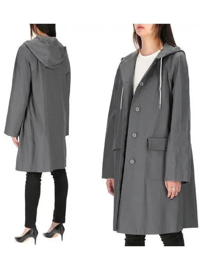 Women's Hooded Trench Coat Grey - THOM BROWNE - BALAAN 2