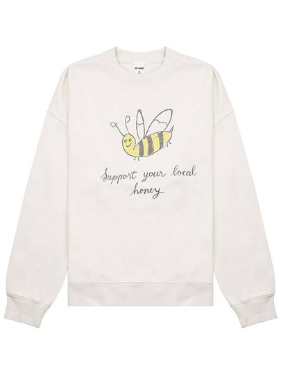 Women's Oversized Honey Print Sweatshirt Ivory - RE/DONE - BALAAN 2