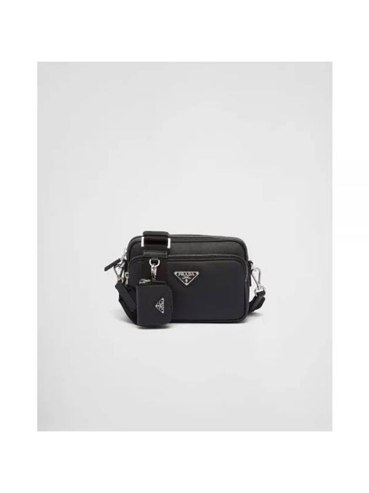 Saffiano leather cross bag black - PRADA - BALAAN 1