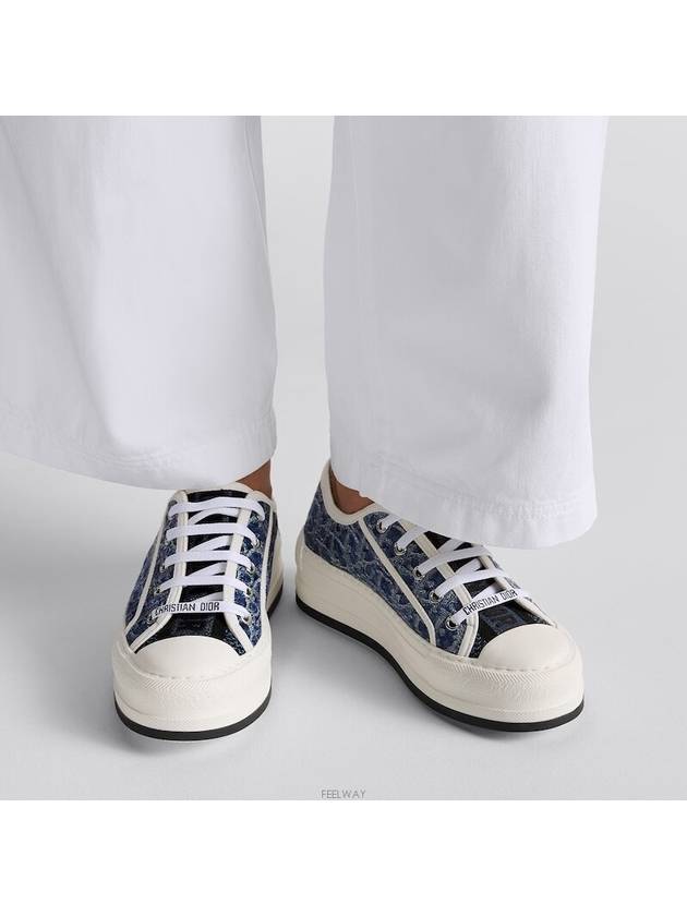 Walk'n'Dior Platform Cotton Low Top Sneaker Blue - DIOR - BALAAN 3