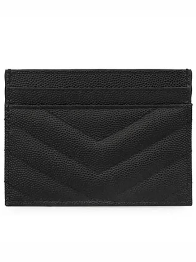 Gold Hardware Matelasse Caviar Leather Card Wallet Black - SAINT LAURENT - BALAAN 3