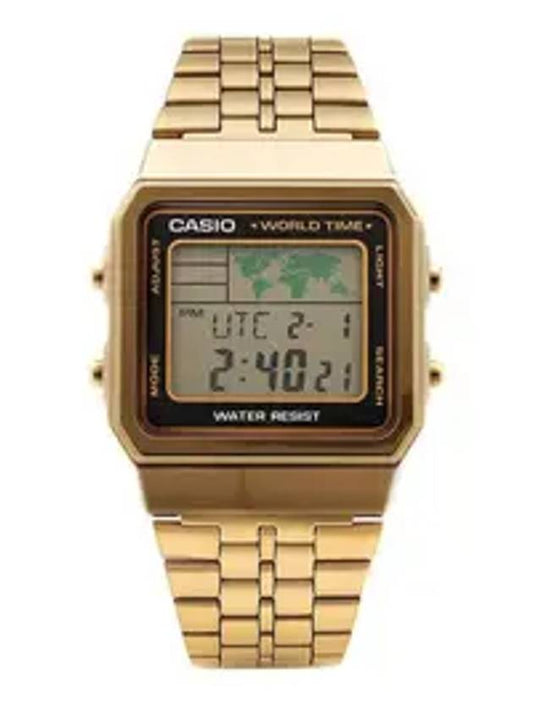 World Time Vintage Digital Metal Watch Gold - CASIO - BALAAN 1