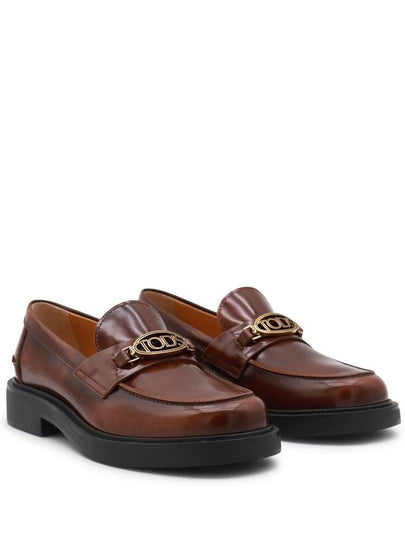 Metal Logo Leather Loafers Brown - TOD'S - BALAAN 2