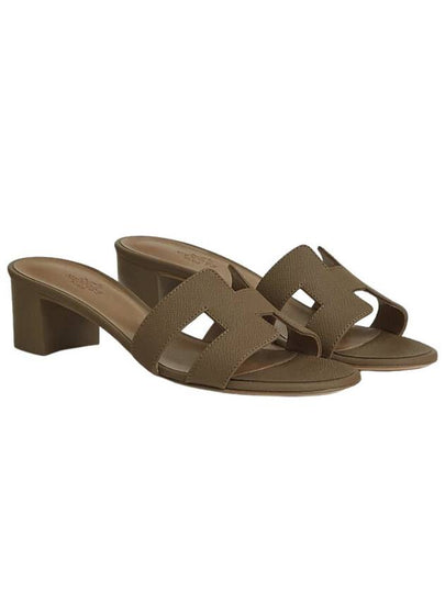 Women's Oasis Sandals Calfskin Etoff Brown - HERMES - BALAAN 2