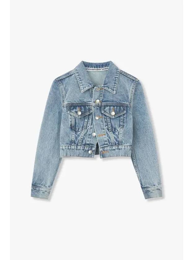 Hotfix Trucker Denim Jacket Indigo - ALEXANDER WANG - BALAAN 1