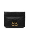 Embellished Logo Leather Card Wallet Black - BALENCIAGA - BALAAN 6