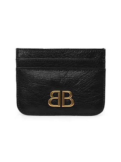 Embellished Logo Leather Card Wallet Black - BALENCIAGA - BALAAN 2