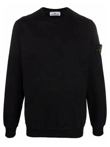 Wappen Patch Cotton Stretch Fleece Sweatshirt Black - STONE ISLAND - BALAAN 1