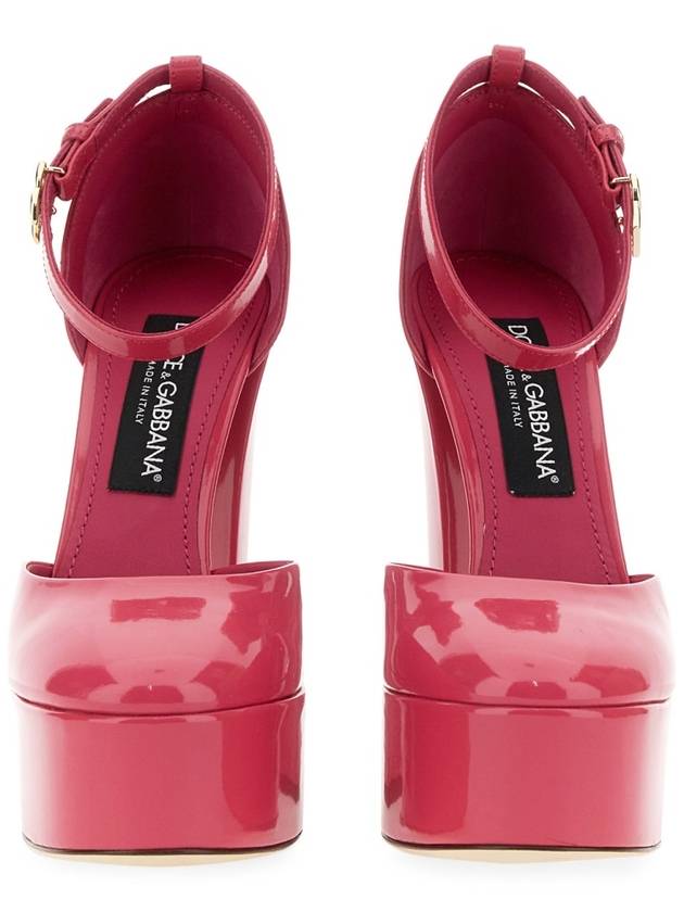 Women's Polished Calfskin Sandals Heel Pink - DOLCE&GABBANA - BALAAN 4